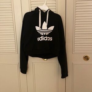 NEVER WORN cropped black adidas hoodie!